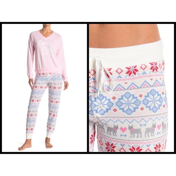 💕PJ SALVAGE💕 Doggy Snowflake Jogger Lounge Pants